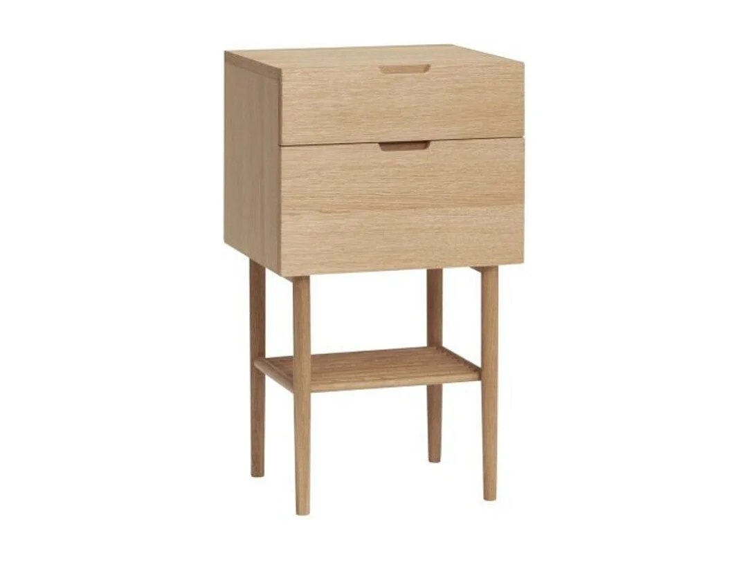 Table de chevet 2 tirroirs en bois clair NEVADA