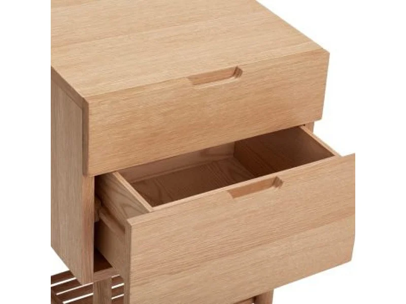 Table de chevet 2 tirroirs en bois clair NEVADA