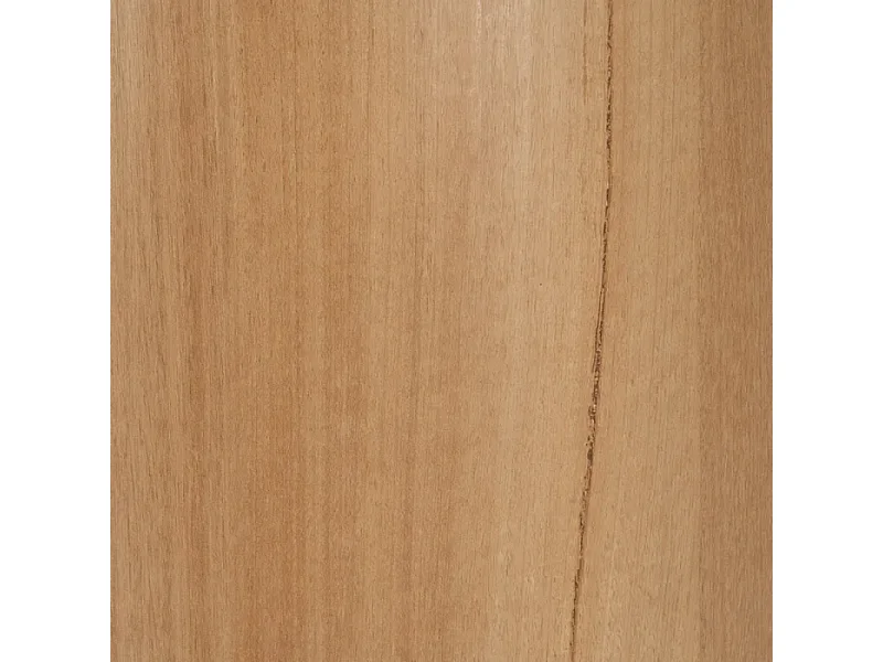 Table à manger ronde blanche 120 cm avec pied central conique effet bois HAVANE