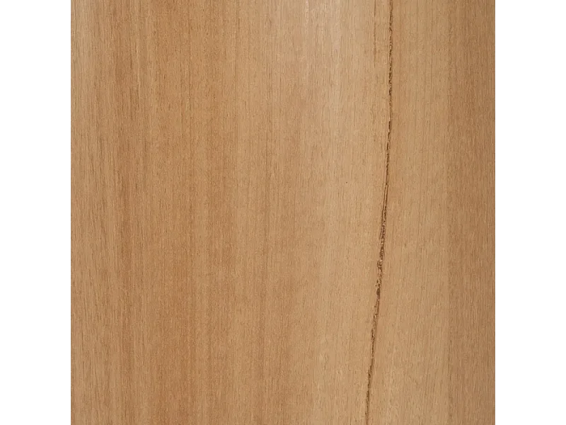 Table à manger ronde blanche 120 cm avec pied central conique effet bois HAVANE