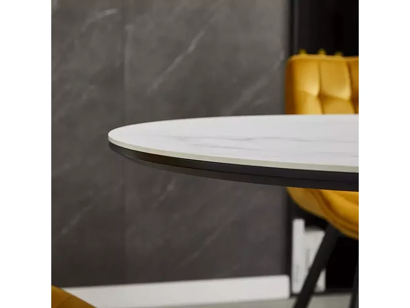 Table repas extensible 8 personnes céramique blanche design BOREALIZ2