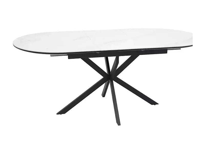 Table repas extensible 8 personnes céramique blanche design BOREALIZ2