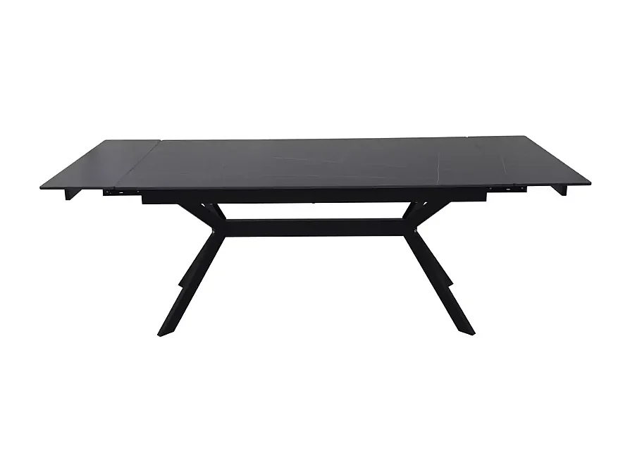 Table extensible 180 + 60 cm en céramique noir mat - PRIMAVERA