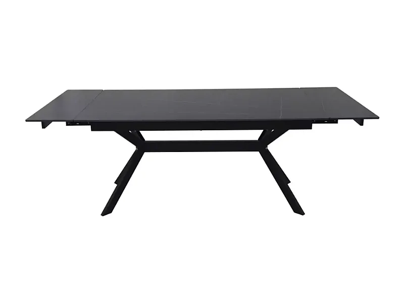 Table extensible 180 + 60 cm en céramique noir mat - PRIMAVERA