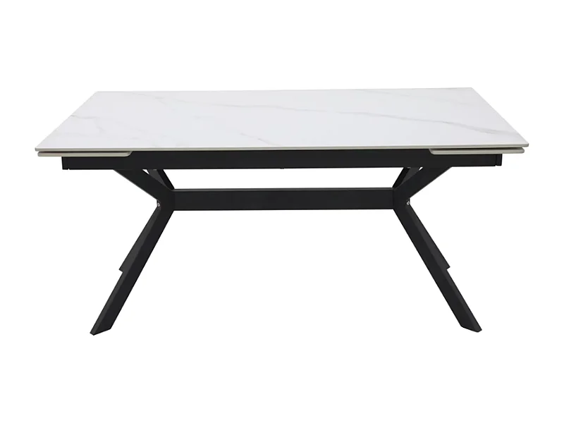 Table extensible 180 + 60 cm en céramique blanc mat - PRIMAVERA