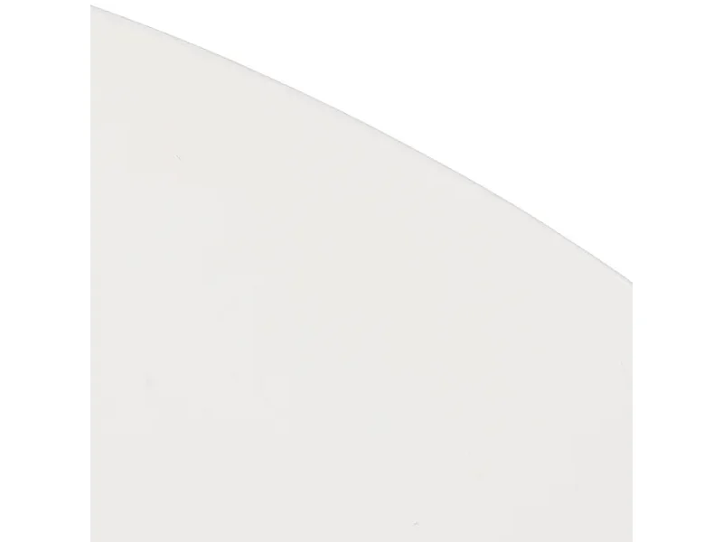 Table ronde blanche et piétement bois naturel croisé pour un petit coin repas lumineux DUNE