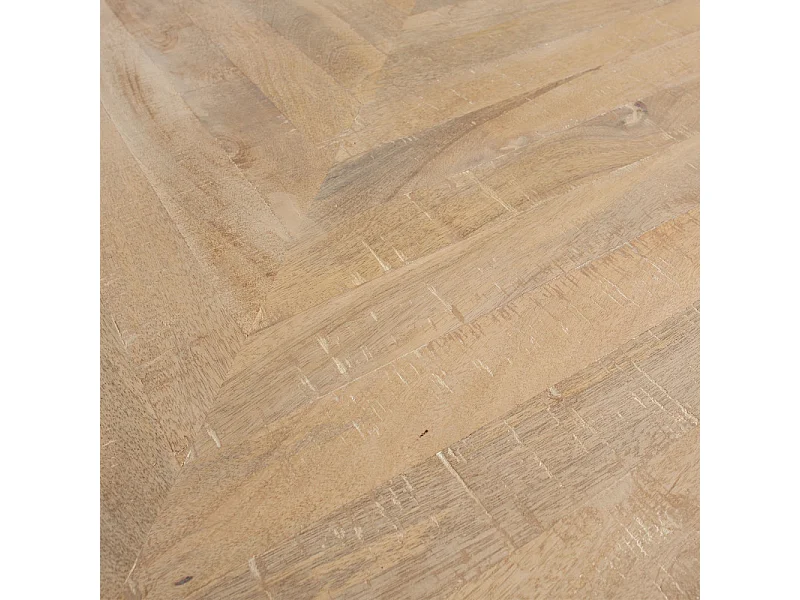 Table à manger 90x200cm en bois et métal noir PUPULE