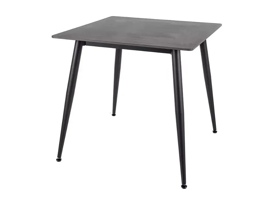 Table à manger carrée compacte 80 cm en céramique noire mat COMPACTA