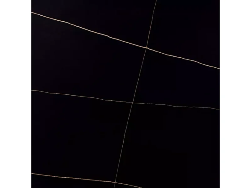 Table à manger carrée compacte 80 cm en céramique noire mat COMPACTA