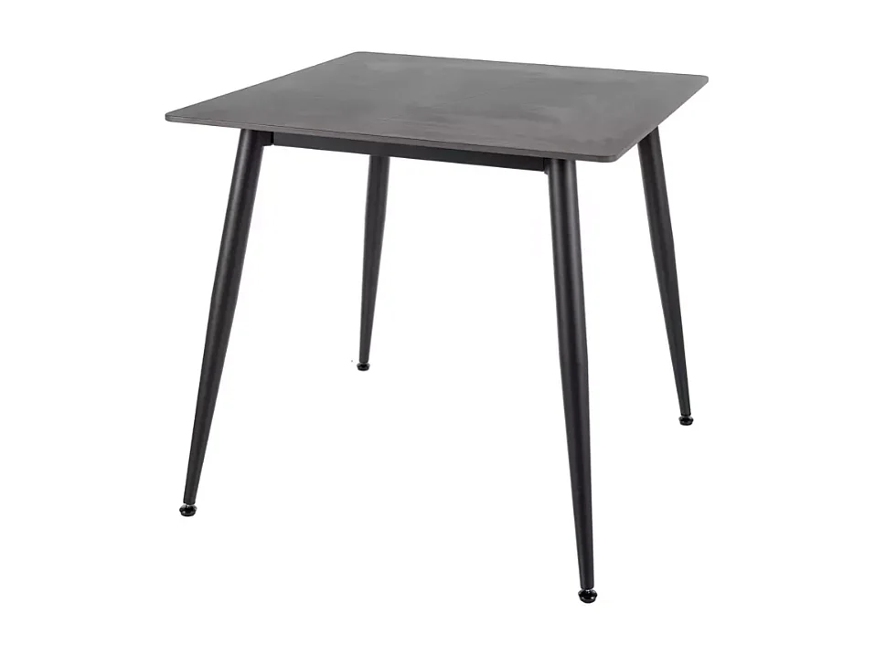 Table à manger carrée compacte 80 cm en céramique noire mat COMPACTA