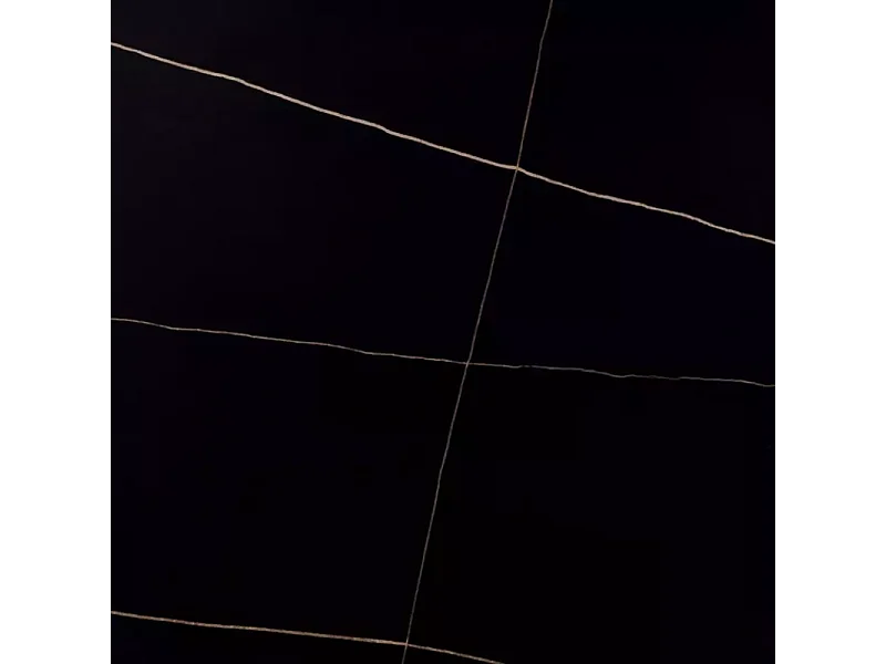 Table à manger carrée compacte 80 cm en céramique noire mat COMPACTA