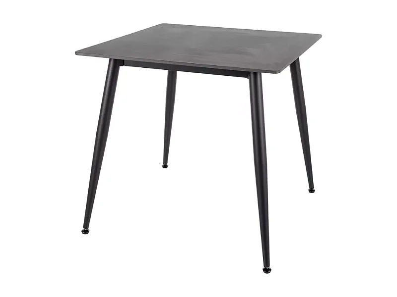 Table à manger carrée compacte 80 cm en céramique noire mat COMPACTA
