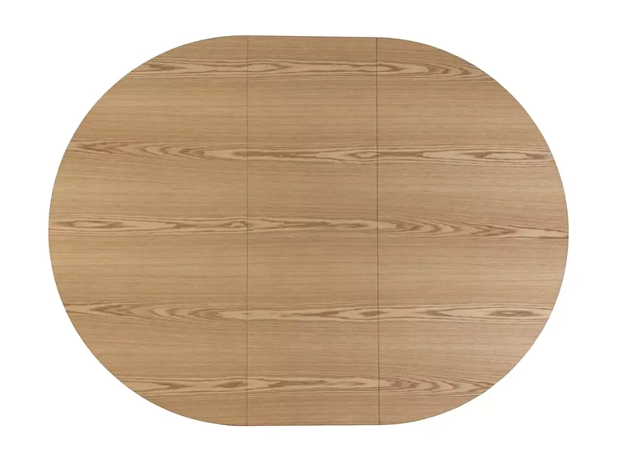 Table ronde extensible de 120 cm chêne naturel avec pied en chêne NOYT