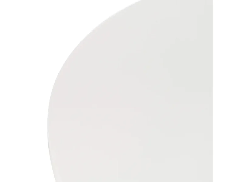 Table à manger ronde blanche 120 cm au style doux et géométrique avec piéds en bois DUNE