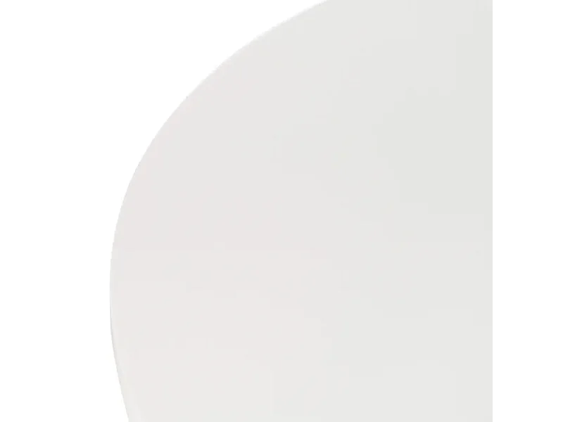 Table à manger ronde blanche 120 cm au style doux et géométrique avec piéds en bois DUNE