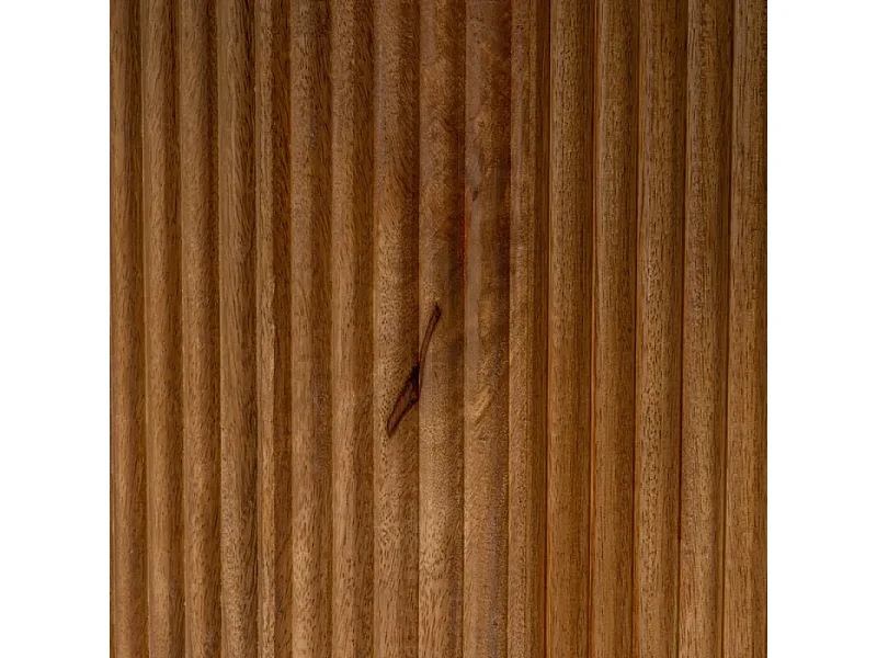 Table à manger ronde 120 cm marbre crème et base nervurée CORTINA