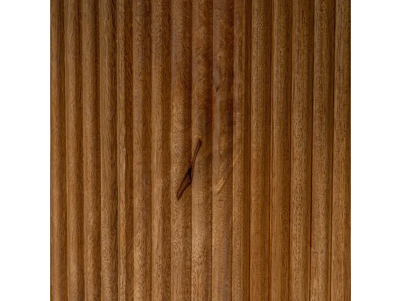 Table à manger ronde 120 cm marbre crème et base nervurée CORTINA