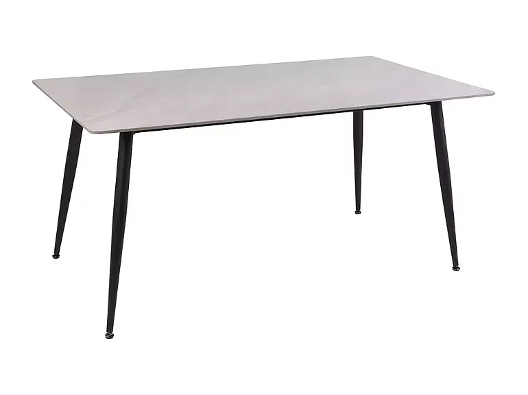 Table à manger rectangulaire 160 cm en céramique gris brillant VOILA