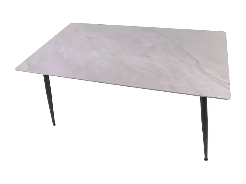 Table à manger rectangulaire 160 cm en céramique gris brillant VOILA