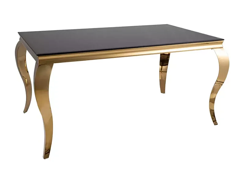 Table design noire et dorée 150 cm 8 personnes ultra chic REGALISZ