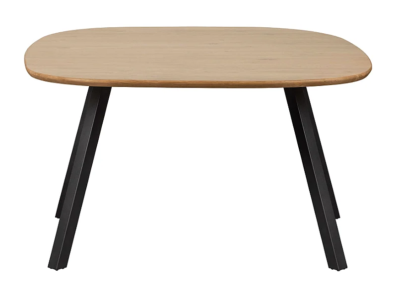 Table à manger en chêne FSC pieds métal noir 130x130cm TAURO