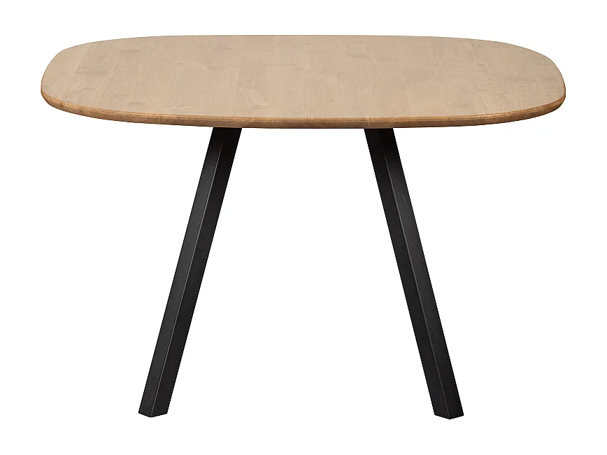Table à manger en chêne FSC pieds métal noir 130x130cm TAURO