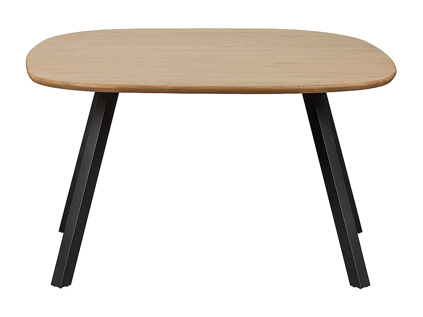 Table à manger en chêne FSC pieds métal noir 130x130cm TAURO