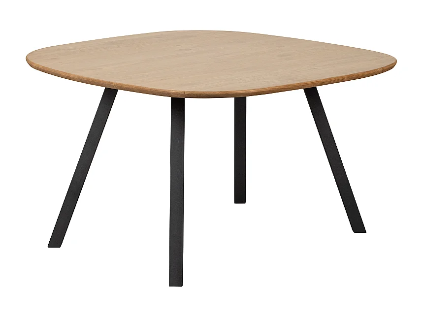 Table à manger en chêne FSC pieds métal noir 130x130cm TAURO