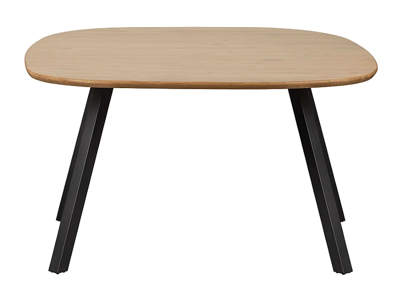 Table à manger en chêne FSC pieds métal noir 130x130cm TAURO