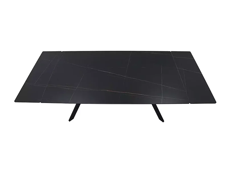 Table extensible 160 + 60 cm en céramique noir mat - PRIMAVERA