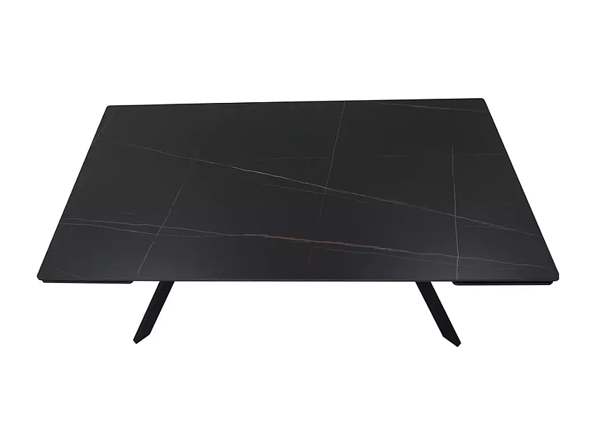 Table extensible 160 + 60 cm en céramique noir mat - PRIMAVERA