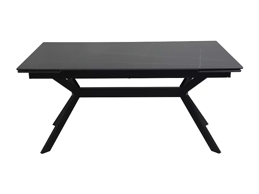 Table extensible 160 + 60 cm en céramique noir mat - PRIMAVERA