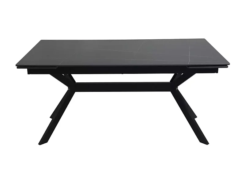 Table extensible 160 + 60 cm en céramique noir mat - PRIMAVERA