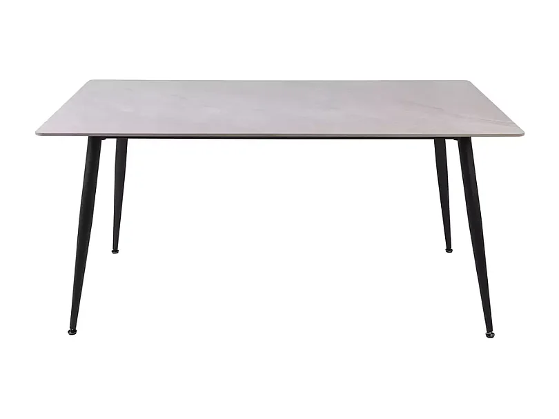 Table à manger rectangulaire 130 cm en céramique gris brillant VOILA II