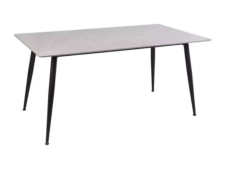 Table à manger rectangulaire 130 cm en céramique gris brillant VOILA II