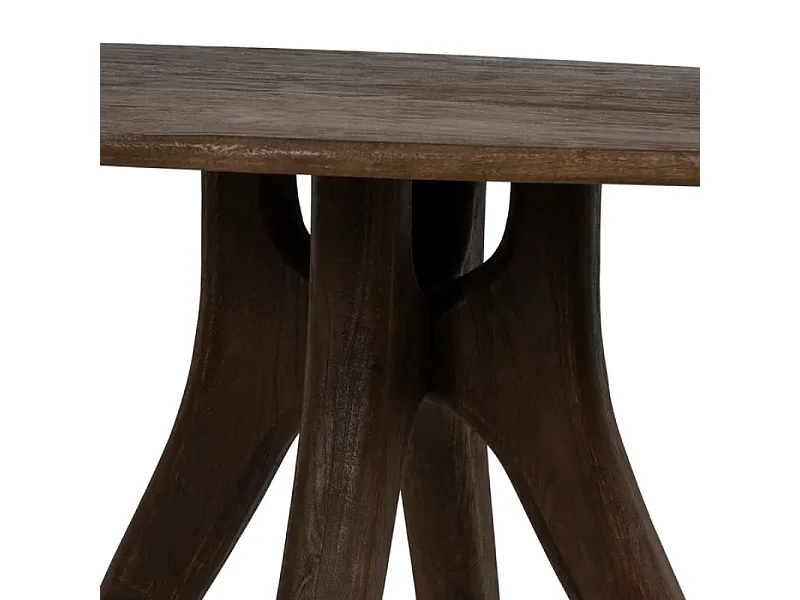 Table à manger 120 cm bois manguier piétement sculpté VENTERIA