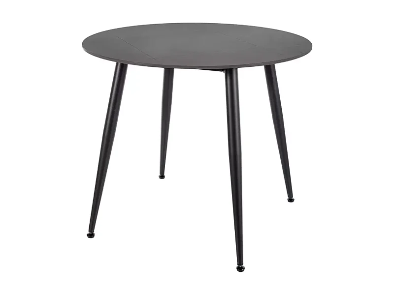 Table à manger ronde compacte 90 cm en céramique noire mate NERISIA