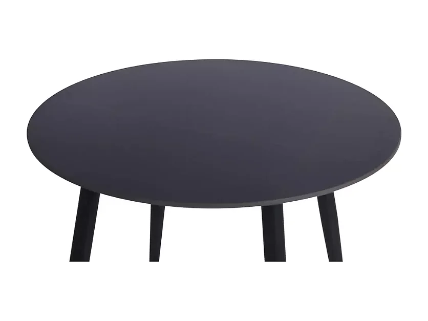 Table à manger ronde compacte 90 cm en céramique noire mate NERISIA