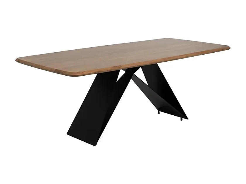 Table à manger 200 cm bois massif acacia et base métal NOROÏA