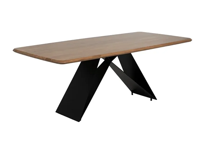 Table à manger 200 cm bois massif acacia et base métal NOROÏA