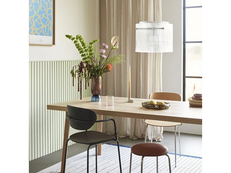 Table à manger motif chevrons en bois  200x100 PAMILA