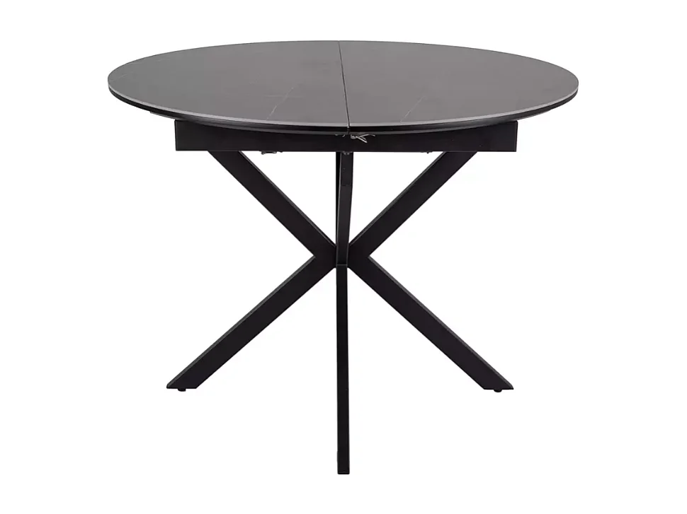 Table repas extensible 100 cm gris mat céramique ronde 6 places BOREALIZ5