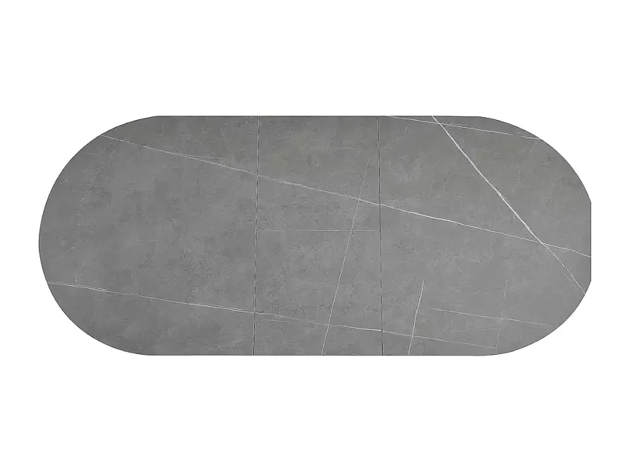 Table repas extensible 140 cm ovale gris mat 8 personnes pied métal BOREALIZ6