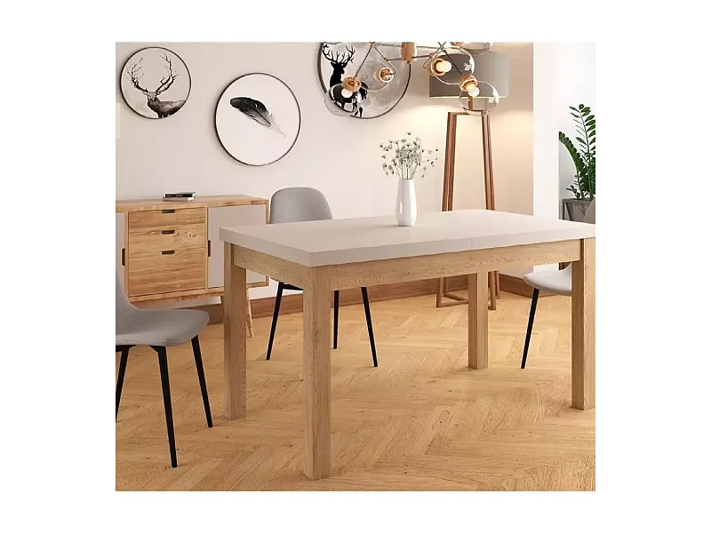 Table repas extensible rectangulaire cachemire chêne 10 pers VERTICAZ2