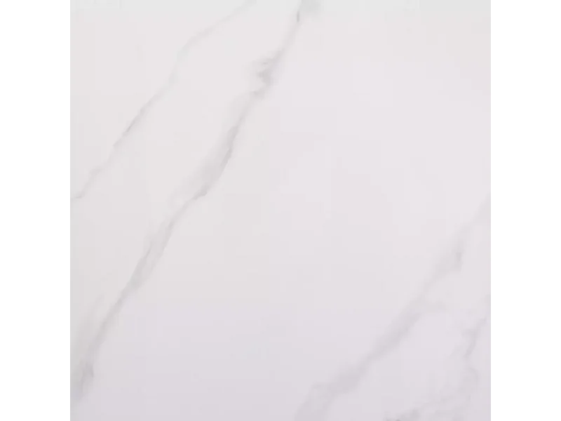 Table 80 x 80 cm blanche céramique & métal noir NERISIA