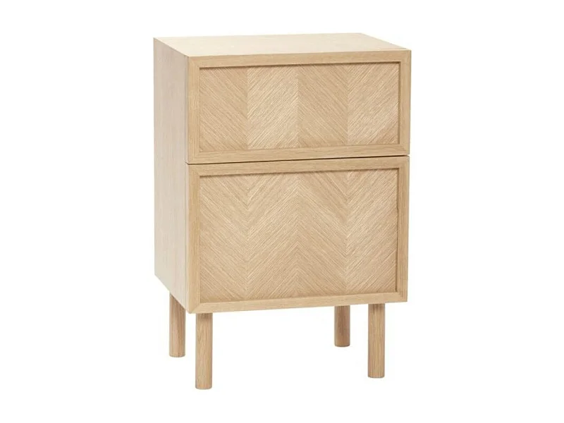 Table de chevet motif chevrons en bois PAMILA