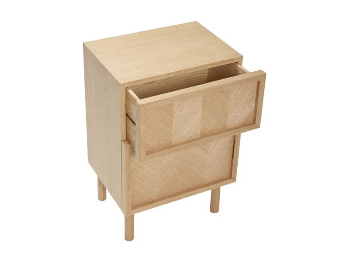 Table de chevet motif chevrons en bois PAMILA