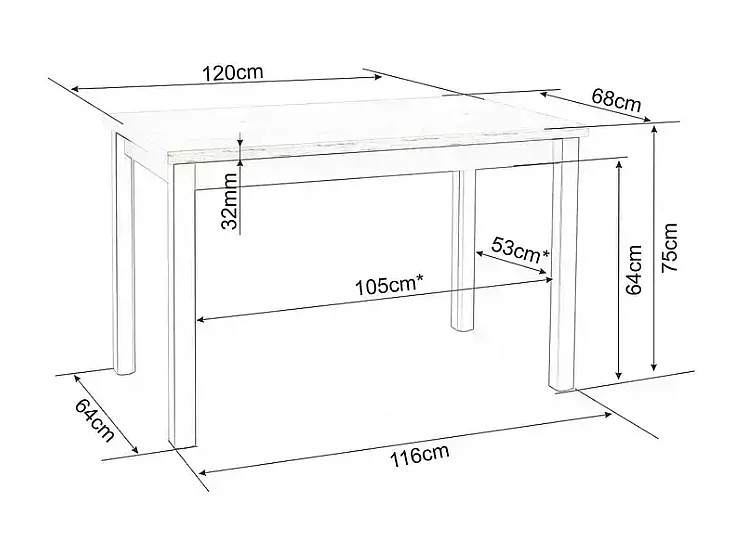 Table à manger 120 x 68 cm crème & chêne VELMAZ