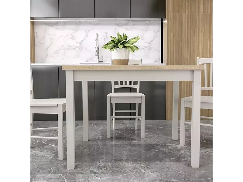 Table à manger 120 x 68 cm bois clair et cachemire VELMAZ6