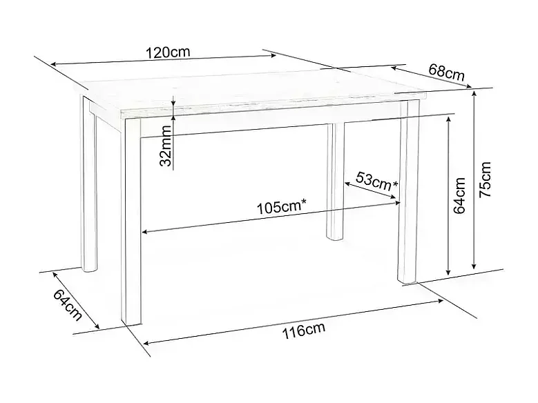 Table à manger 120 x 68 cm bois clair et cachemire VELMAZ6